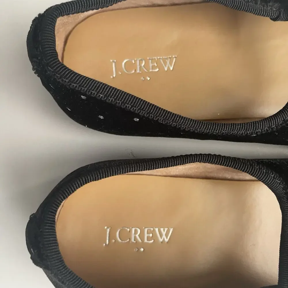 J. Crew Factory Crewcuts Girls' Glitter Dot Velvet Mary Jane Flats‎ K3 Occasion